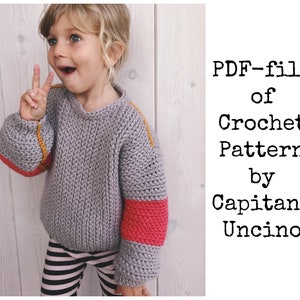 Pdf-file for Crochet PATTERN for Tell me a story Sweater for Kids