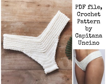 PDF-file for Crochet PATTERN, Chasing Stars Crochet Brazilian Bikini Bottom, Sizes XS,S,M,L,xL