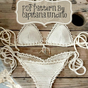 PDF, Crochet PATTERN for Capheira Crochet Bikini Top and Brazilian Bottom, With Crochet Charts, Cheeky, scrunch butt, XS-L