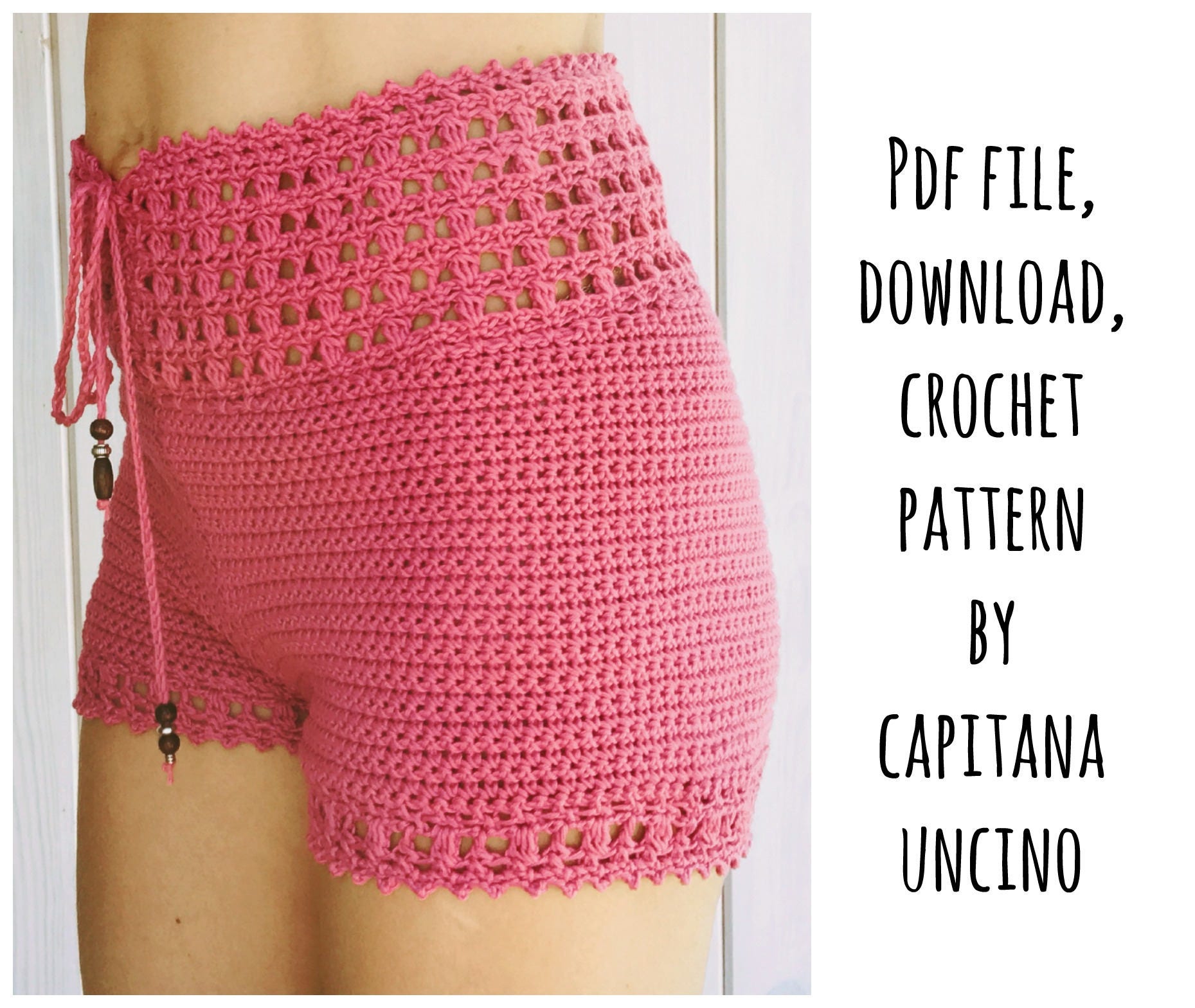 CROCHET SHORTS PATTERN Vintage 70s Crochet Gym Shorts Crochet