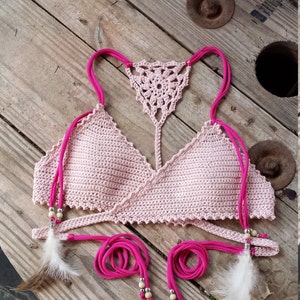 PDF-file for Crochet PATTERN, Aliyah Crochet Bikini Top Sizes XS-L, surfer bikini, top image 2