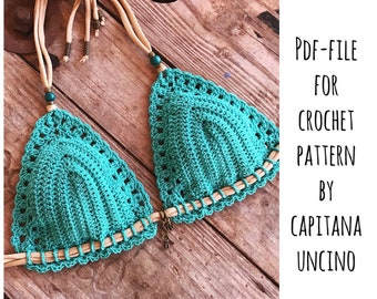 PDF-Datei für Häkelanleitung, Serafina Crochet Bikini Top Sizes XS-L