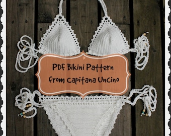 PDF, Crochet PATTERN for Capheira Crochet Bikini Top and Bottom, Sizes XS-L