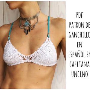 PDF PATRON de Ganchillo, Marina Parte de Arriba, XS,S,M,L, en español, Bikini