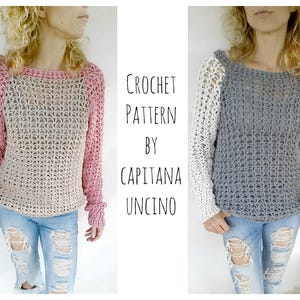 Pdf-file for Crochet PATTERN Valentina Pullover Sweater 4 - Etsy