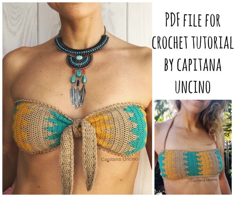 PDFfile for Crochet PATTERN Jaya Bandeau Top Sizes XSL Etsy