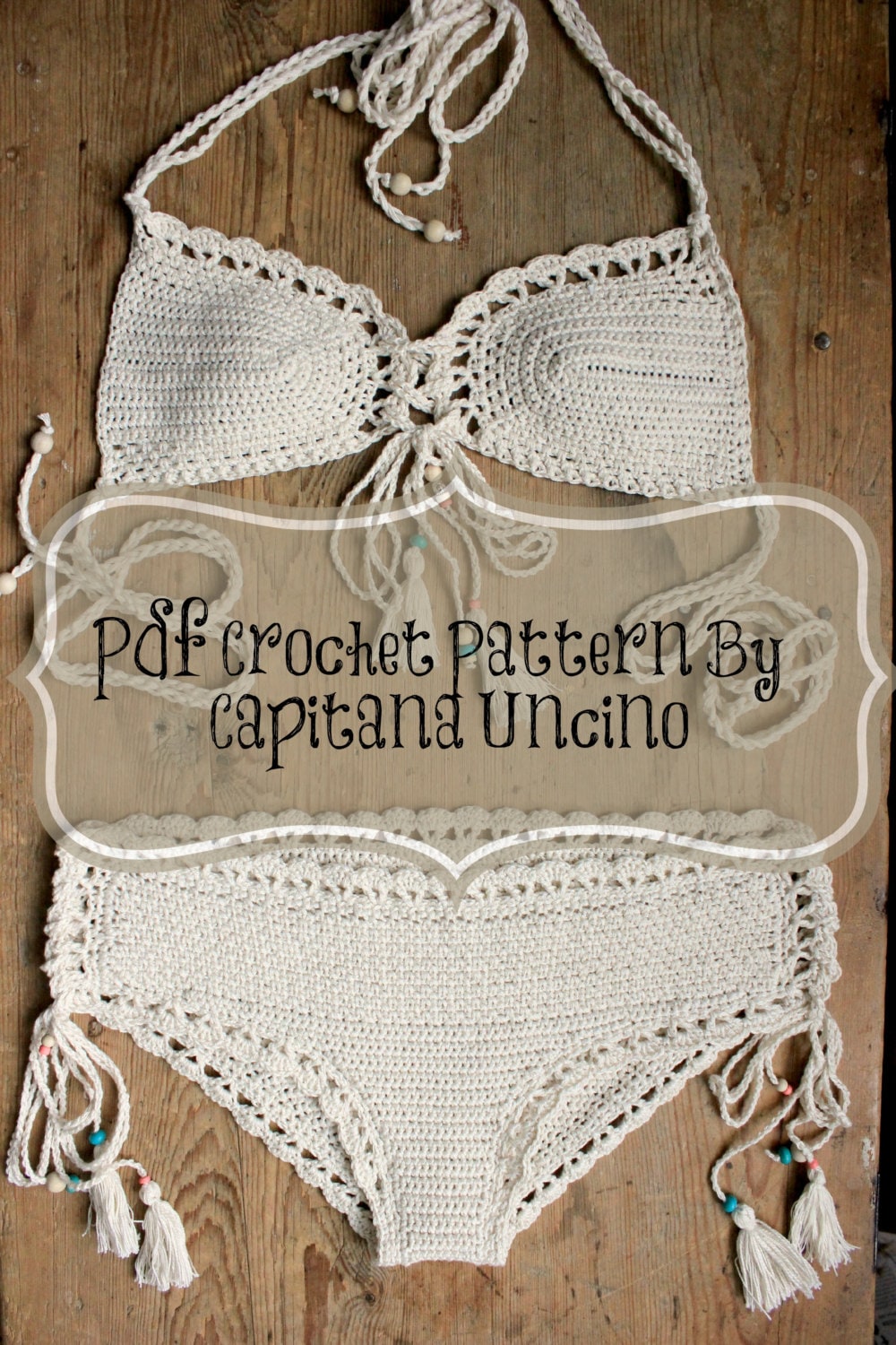 PDF, Crochet PATTERN for Haliai Crochet Bikini Top and Hipster Bottom…