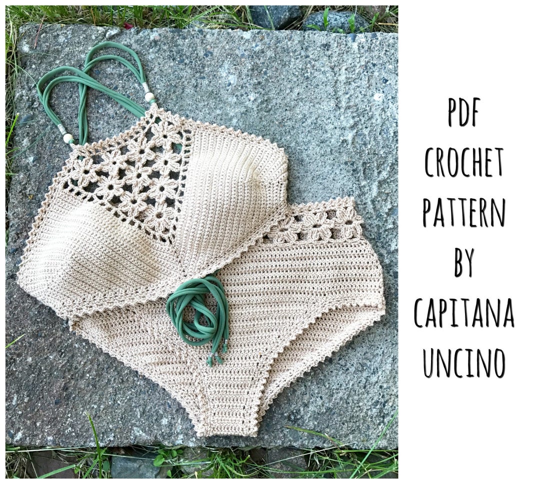 Pdf-file for Crochet PATTERN, Coralia Crochet Crop Top and Hipster ...