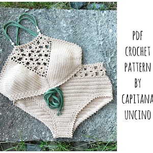 Pdf-file for Crochet PATTERN, Coralia Crochet Crop Top and Hipster ...