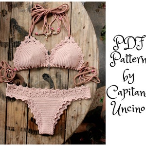 PDF, Crochet PATTERN for Lorelei Crochet Bikini Top and Brazilian Bottom, Cheeky, Sizes XS-L