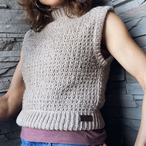 PDF-file for Crochet PATTERN, Saaga Slipover, vest, sizes XS-xxL, 6 sizes image 5