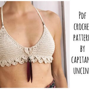PDF-file for Crochet PATTERN for Ariella Mermaid Bralette, Sizes XS-L