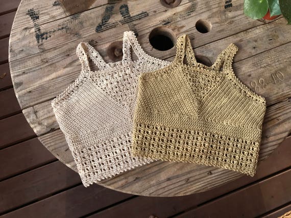 Pdf-file for Crochet PATTERN, Leyla Crochet Top Sizes XS-L