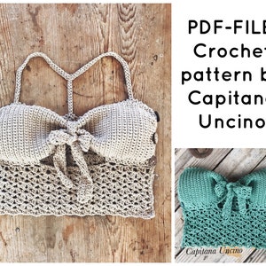PDF-file for Crochet PATTERN, Minnie cropped Crochet Top Sizes XS-xL image 1