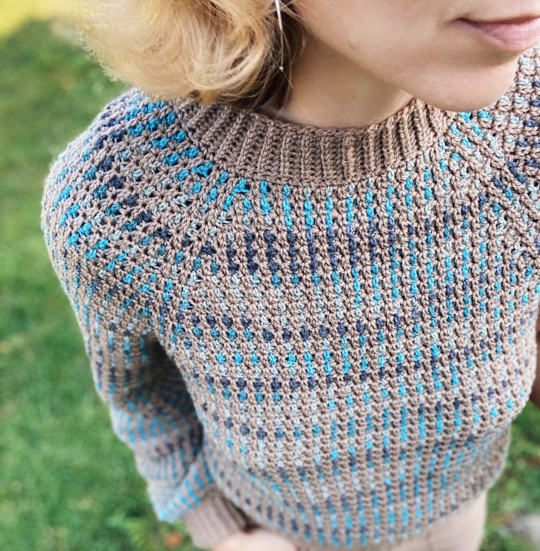 PDFfile for Crochet PATTERN, Kaamos Crochet Sweater, cropped, Long or
