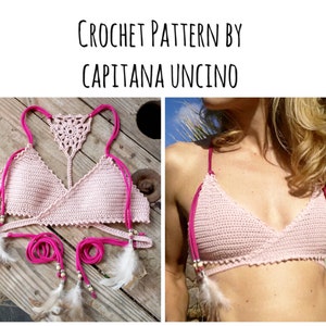 PDF-file for Crochet PATTERN, Aliyah Crochet Bikini Top Sizes XS-L, surfer bikini, top image 1