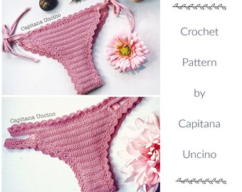 PDF-file for Crochet PATTERN, Marina Crochet Brazilian Bottoms, 2 styles, Sizes XS-L, bikini