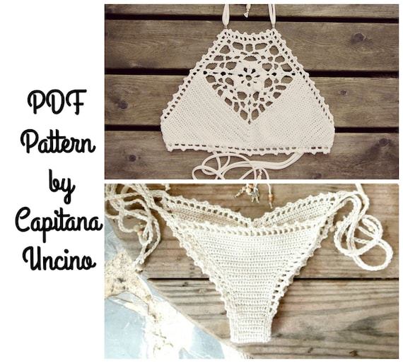 PDF, Crochet PATTERN for Venus Crochet Top and Capheira Brazilian Bottom, With Crochet Charts, Cheeky scrunch butt, Sizes XS-L