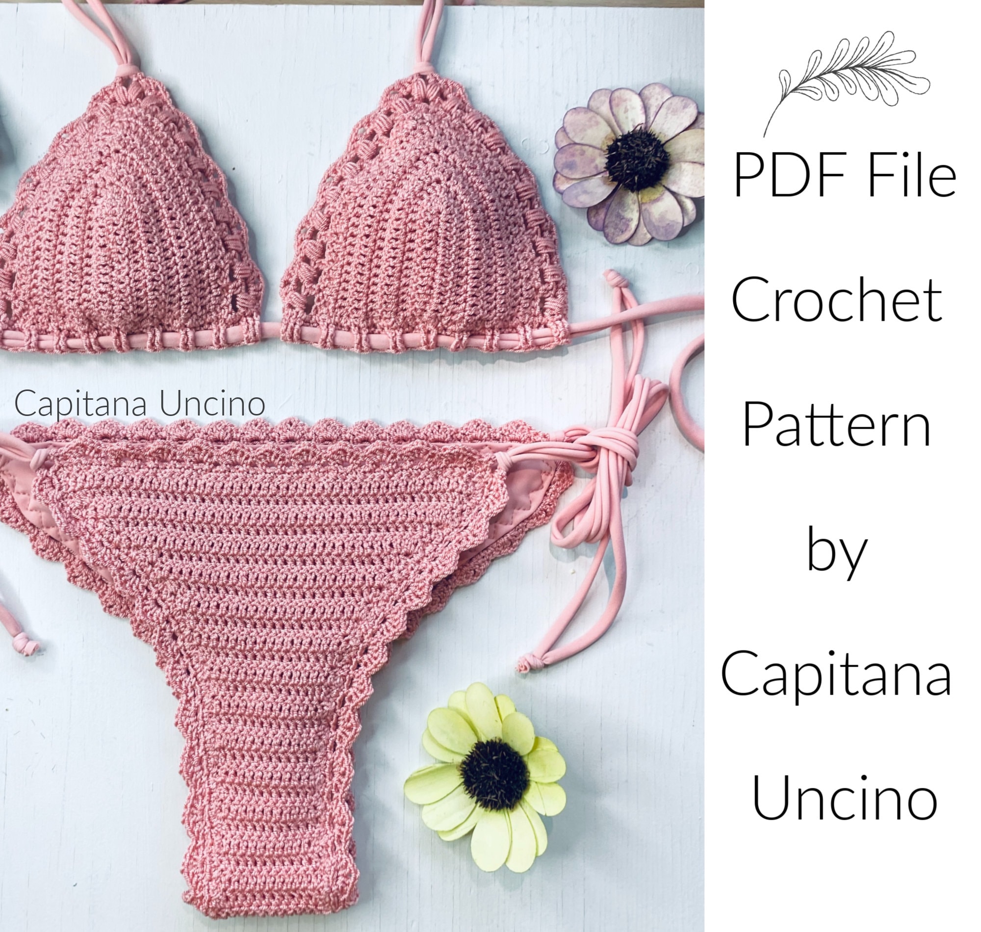 Crochet Bottom Crochet Top Crochet Swimsuit PDF Pattern Crochet Panties .....