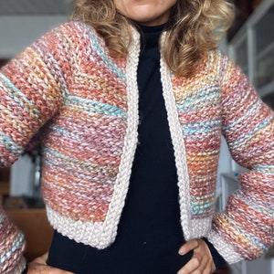 PDF-file for Crochet PATTERN, Naava Jacket with ribbings, sizes XS-xxL, 6 sizes image 2