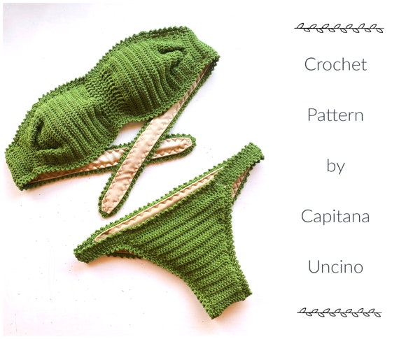 PDF-file for Crochet PATTERN, Alohi Crochet Bikini Top and Brazilian Bottom, Sizes XS,S,M,L,Xl