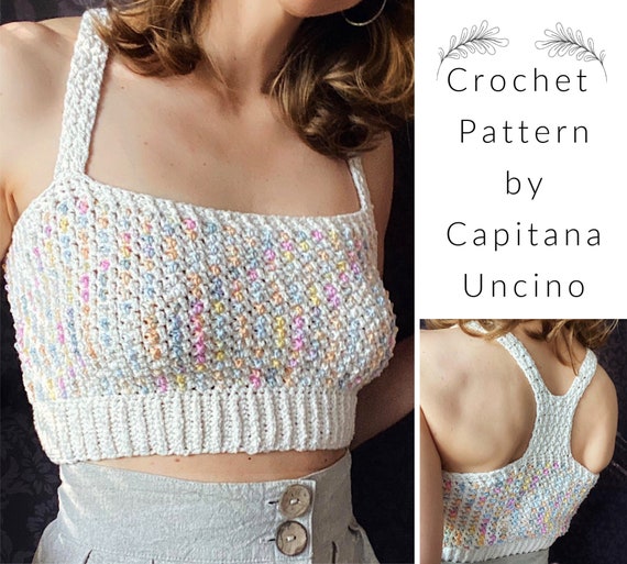 PDF-file for Crochet PATTERN, Crochet Lady Midnight Top, Sizes XS, S, M, L, xL, xxL