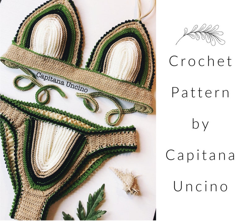 PDF-file for Crochet PATTERN, Equilibrium Crochet Bikini Top and Bottom, Sizes XS,S,M,L,Xl image 1