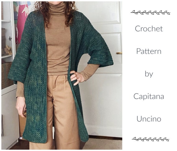 PDF-file for Crochet PATTERN, Enid Cardigan, 3 different Sizes: xs/s, m/l and xl/xxl