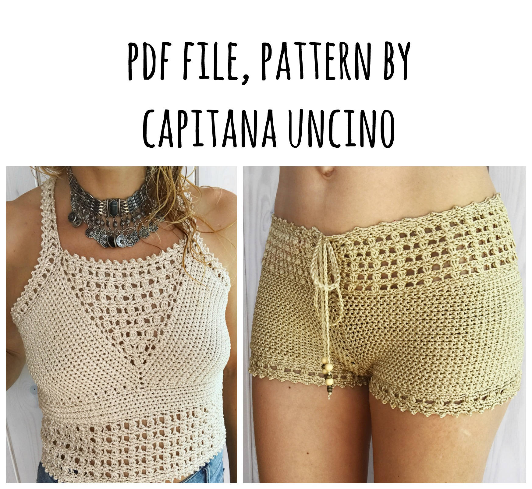PDF-file for Crochet PATTERN set for Leyla Crochet Top and