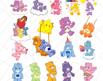 Care Bear Svg, Care Bear Png, Care Bear Belly Badge, Cartoon Clipart for Cricut, 28 SVG PNG Digital Download