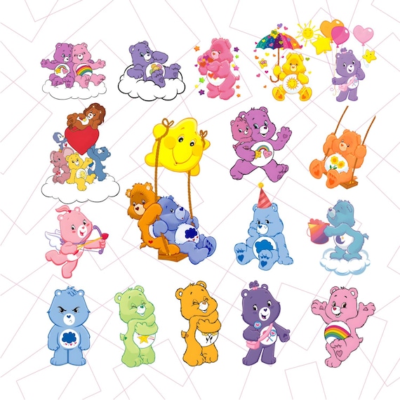 Care Bear Svg, Care Bear Png, Care Bear Belly Badge, Cartoon Clipart for Cricut, 28 SVG PNG Digital Download