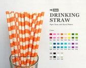 25 PAPER STRAW, Drinking Straw, 25 Your Choice of Color Paper Straws - Round Pattern with free printable DIY Toppers