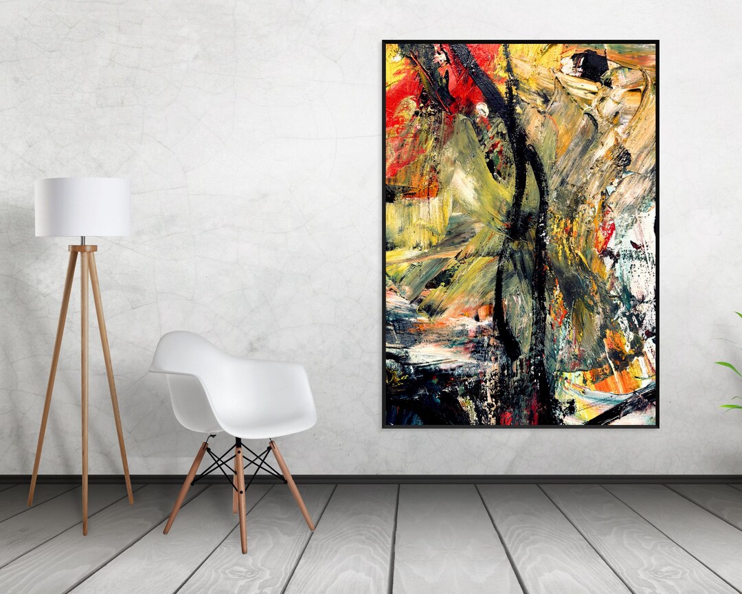 Colorful Abstract Expressionist Art Print, Modern Wall Decor (digital ...