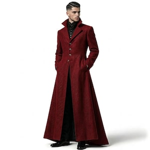 Men Classic Luxury Wool Coat / Long Royal European Trench Style Winter Overcoat-Casual Coat