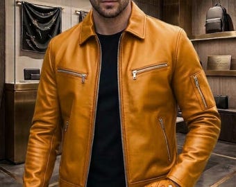 Men's Real Leather Jacket: Classic Royal Business Outerwear