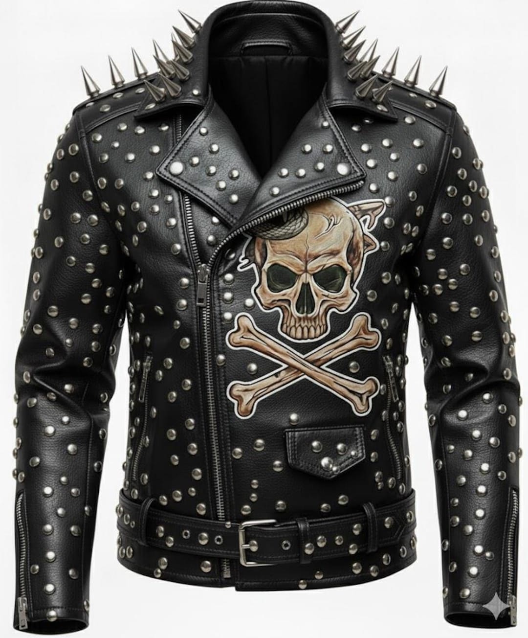 Rock Performance Jacket Men's Brando Rockstar Studded Leather Jacket - Gothic Punk Rock ...