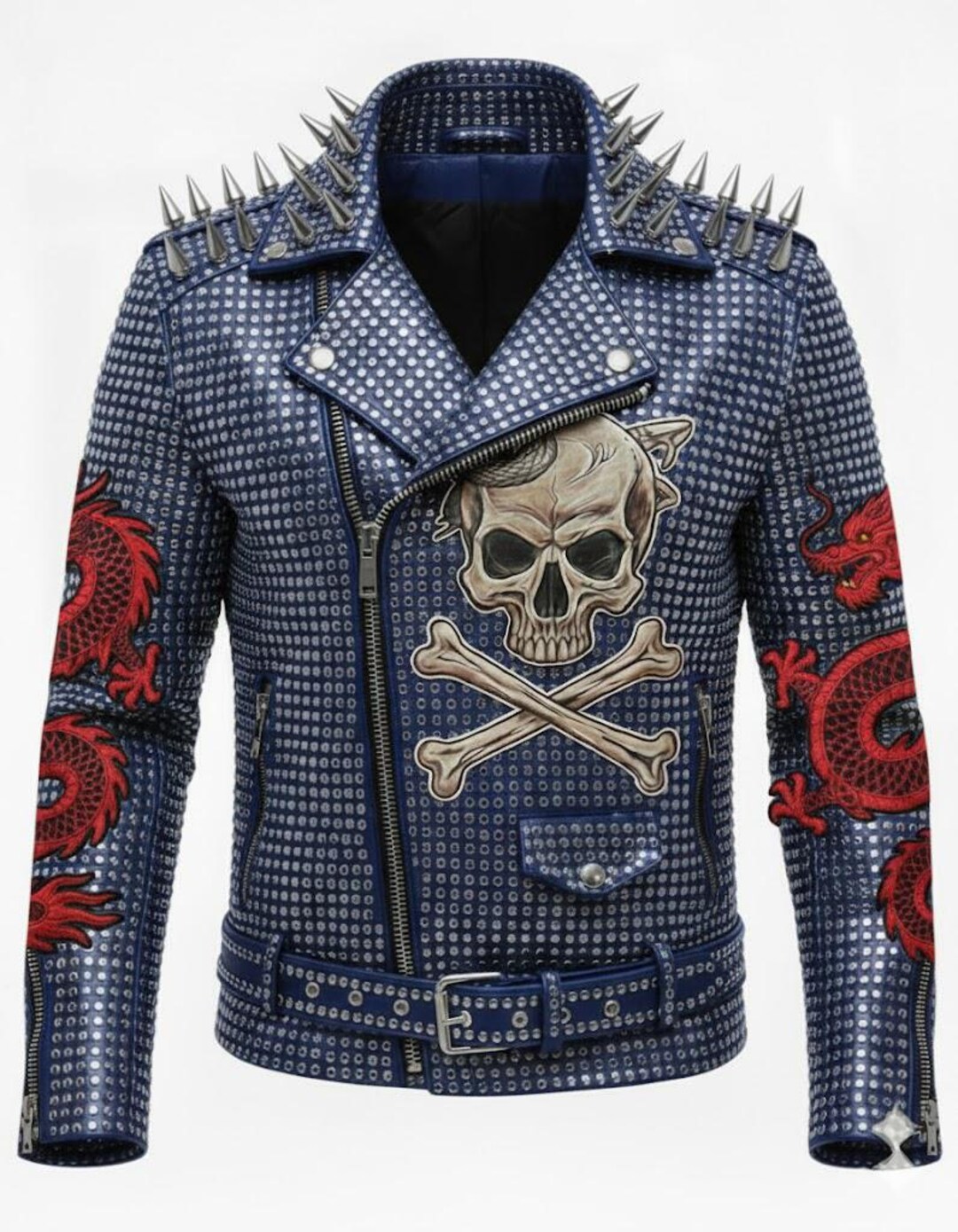 Rock Performance Jacket Men's Brando Rockstar Studded Leather Jacket - Gothic Punk Rock ...
