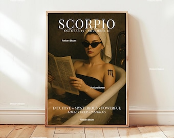 Scorpio Zodiac Poster, Astrology Wall Art, Horoscope Print, Celestial Scorpio Decor, Mystic Star Sign Gift, Zodiac Artwork, Posters Bloom
