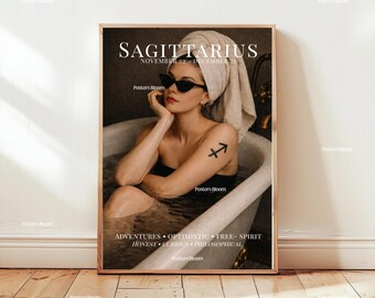 Sagittarius Zodiac Poster, Astrology Wall Art, Horoscope Print, Celestial Sagittarius Decor, Star Sign Gift, Zodiac Artwork, Posters Bloom