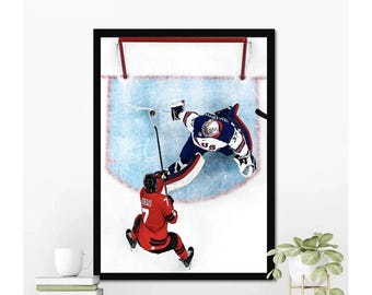 Connor Hellebuyck Save Against Toews Poster PNG, Poster Digital