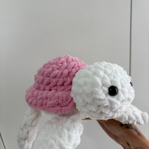 Pluche schildpad | Amigurumispeelgoed roze schelp, knuffeldier