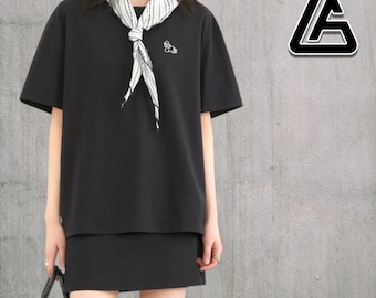 Minimalist Round Neck Shirt | Loose Short Sleeve Top | Casual Y2K Streetwear