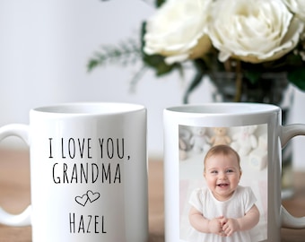 First Time Grandma Photo Mug, New Grandma Gift From Baby, I Love You Grandma, Custom Photo Grandma Mug, Mother's Day Gift For Mother In Law