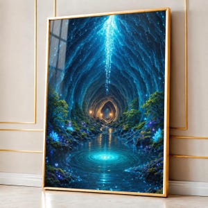 Beruhigendes Wandbild mit Wasserfall-Meditation: Friedlicher Zen-Naturdruck zum digitalen Download – für eine ruhige Wohndekoration