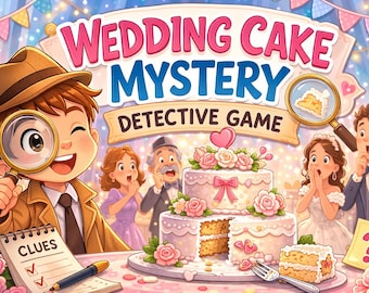 Gioco investigativo sulla torta nuziale per bambini (PDF) / Attività stampabile per il ricevimento (età 7-10)