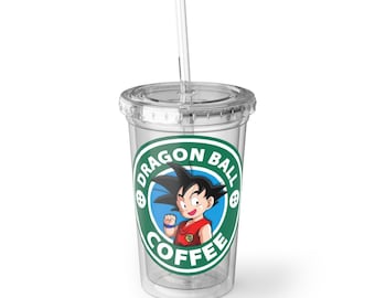 Dragon Ball Coffee Acrylic Cup | Anime Saiyan Logo Tumbler