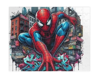 Graffiti Spider Hero Puzzle 520-piece | Cityscape Comic Jigsaw