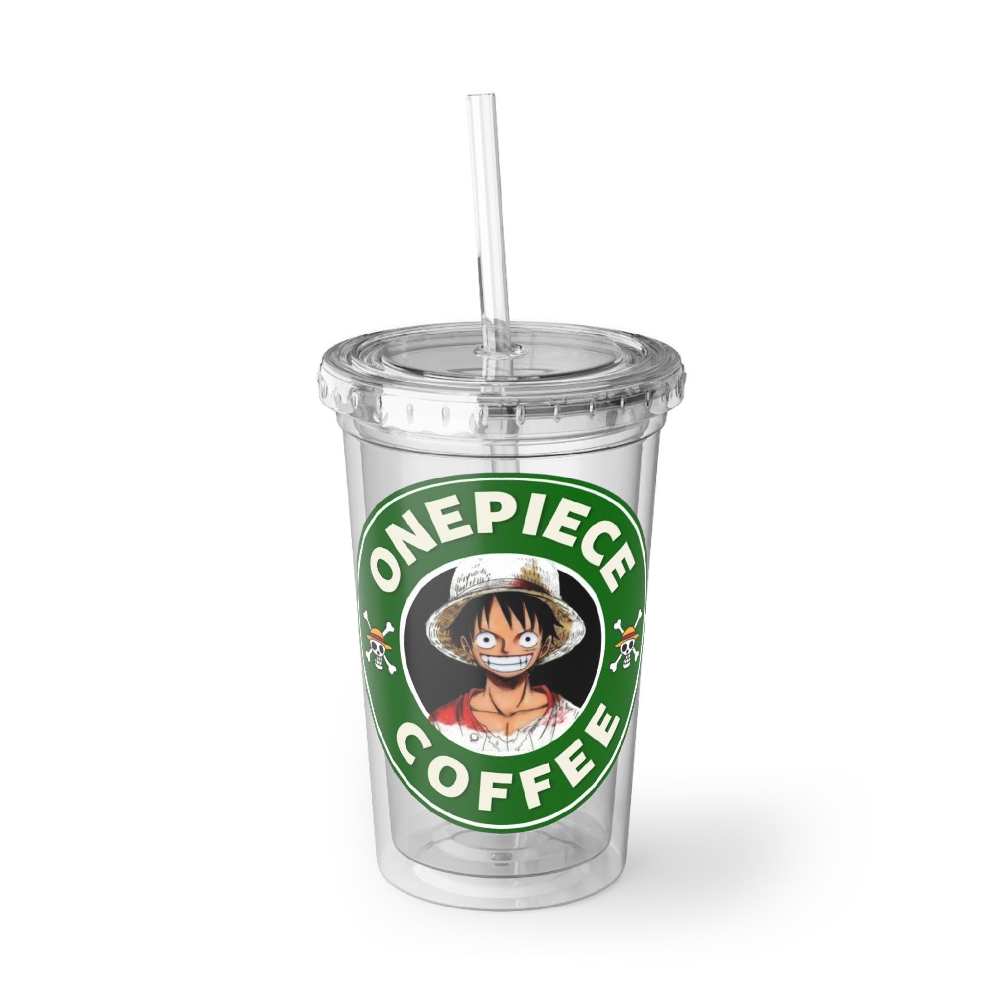 One Piece Coffee Acrylic Cup | Anime Logo Tumbler - Etsy