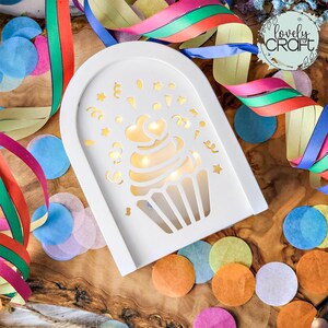 Silikon Gießform - Einschiebedeckel 2in1 Geschenkbox Oval - Cupcake Muffin