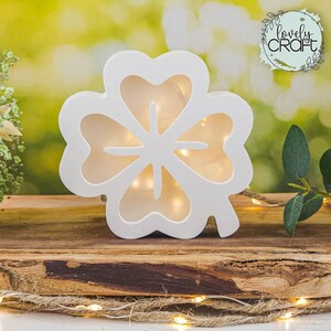 Silikon Gießform - Leucht Kleeblatt Vorderseite Kleeblatt Blume